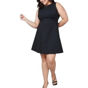 SPANX The Perfect Fit‎ & Flare Black Stretch Skater Dress Size XL NEW! MSRP $188